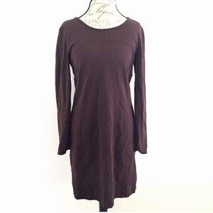 Athleta size large plum long sleeve sheath dress with back V-neck & zipper
